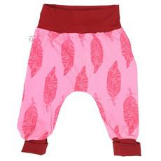Leichte mitwachsende Jersey-Krabbelhose Blätter rosa via Frija Omina