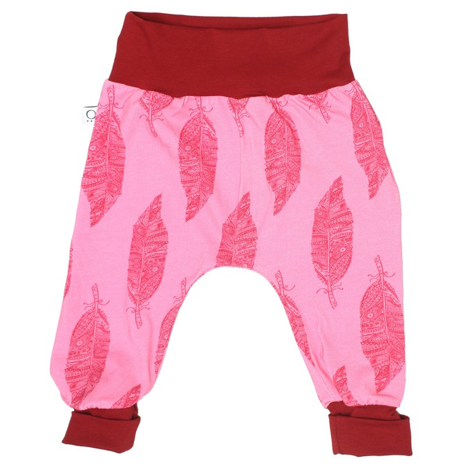 Leichte mitwachsende Jersey-Krabbelhose Blätter rosa from Frija Omina