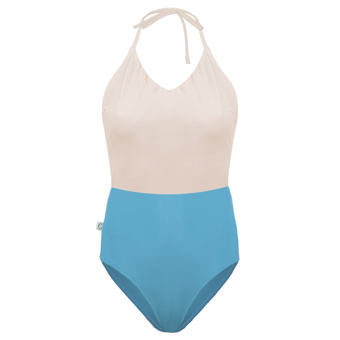Recycling Badeanzug Swea creme + sailorblue from Frija Omina