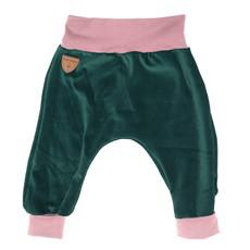 Mitwachsende Bio Nickihose Hygge mini, smaragd + rosa via Frija Omina