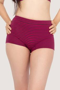 Bio-Baumwolle Damen-Badeshorts Isi beere Streifen via Frija Omina