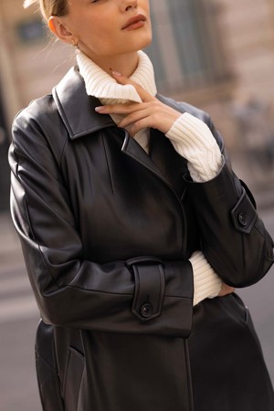 Nadine Faux Leather Trench Coat from GAÂLA