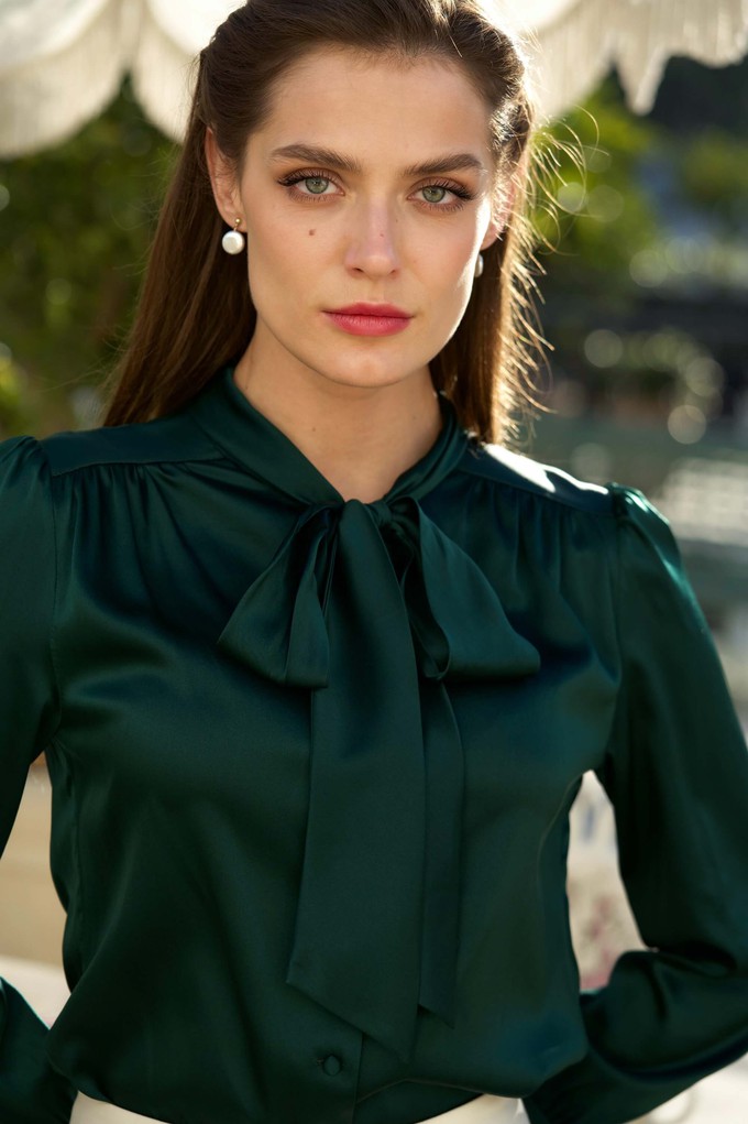Lena Silk Bow Blouse from GAÂLA