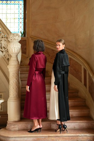Cameron Satin Trenchcoat from GAÂLA