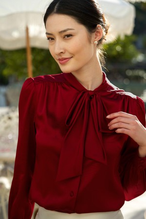 Lena Silk Bow Blouse from GAÂLA