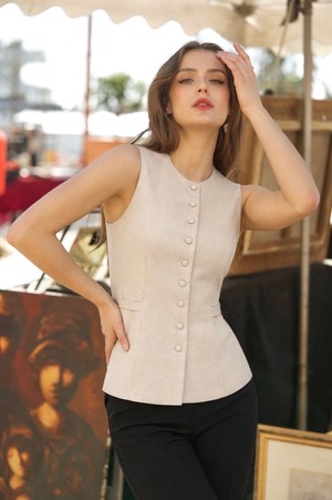 Jaden Linen Vest from GAÂLA
