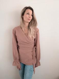 Wickelbluse – Old Blush via Glow - the store