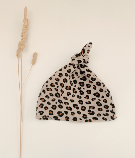 Neugeborene Knopfmütze Bio-Baumwolle – Leopard from Glow - the store