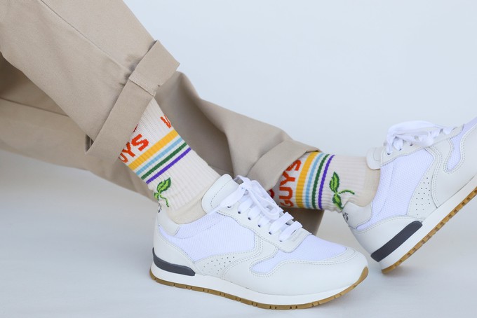 "Go Vegan" crew socks | RAINBOW from Good Guys Go Vegan