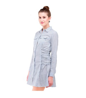 Blue and white striped shirt dress from Grab Your Garb