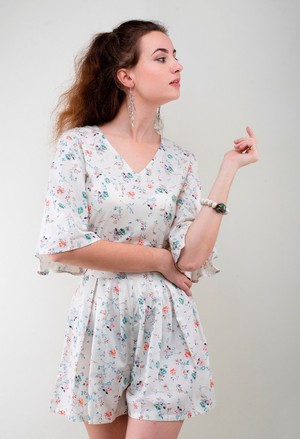 Floral White Jumpsuit from Grab Your Garb