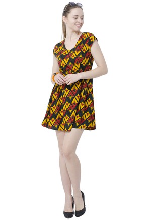 Colorful Triangles Tie-up Dress from Grab Your Garb