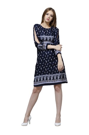 Blue Full Sleeved Fall Dress from Grab Your Garb