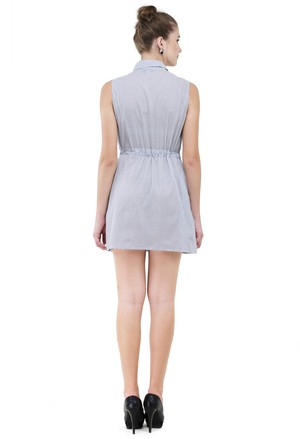 Sleeveless shirt dress with tie belt from Grab Your Garb
