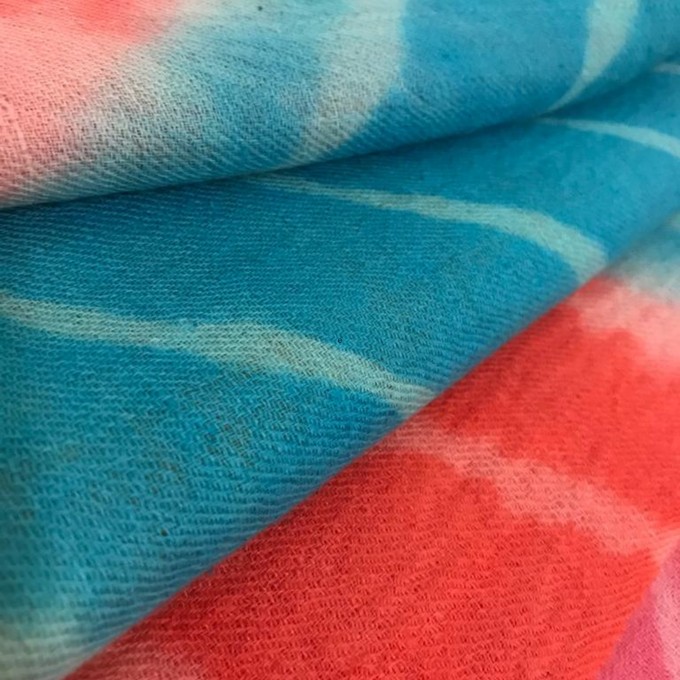 Rainbow Cashmere Scarf With Tie-Dye Design from Heritage Moda