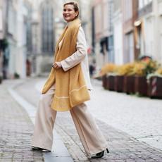 Golden Brown Pure Alpaca Handmade Scarf via Heritage Moda