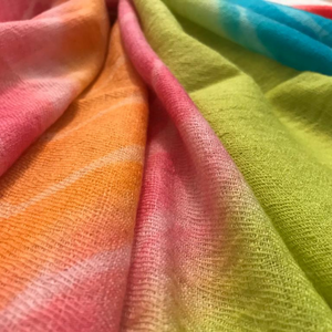 Rainbow Cashmere Scarf With Tie-Dye Design from Heritage Moda