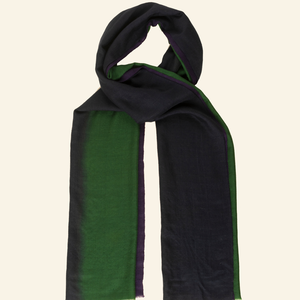 Peacock Blue and Green Ombré Cashmere Scarf from Heritage Moda