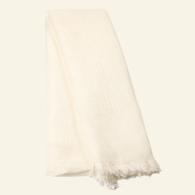 Handmade Unisex Linen Scarf - White from Heritage Moda