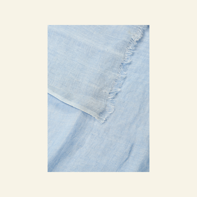 Handmade Powder Blue Linen Scarf from Heritage Moda