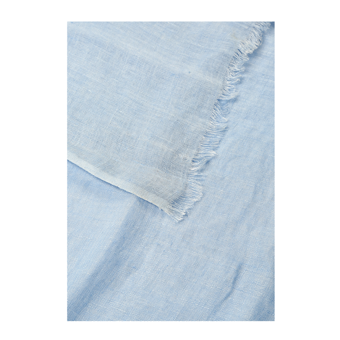 Handmade Powder Blue Linen Scarf from Heritage Moda