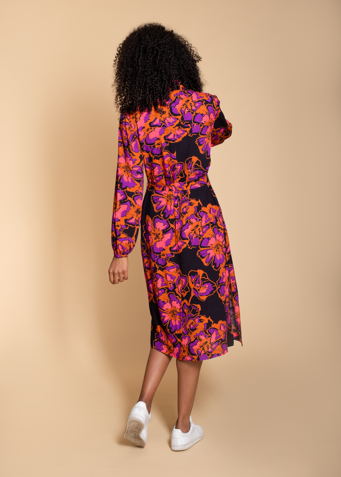 Acacia Shirt Dress in Pink and Rust Floral from Hide The Label