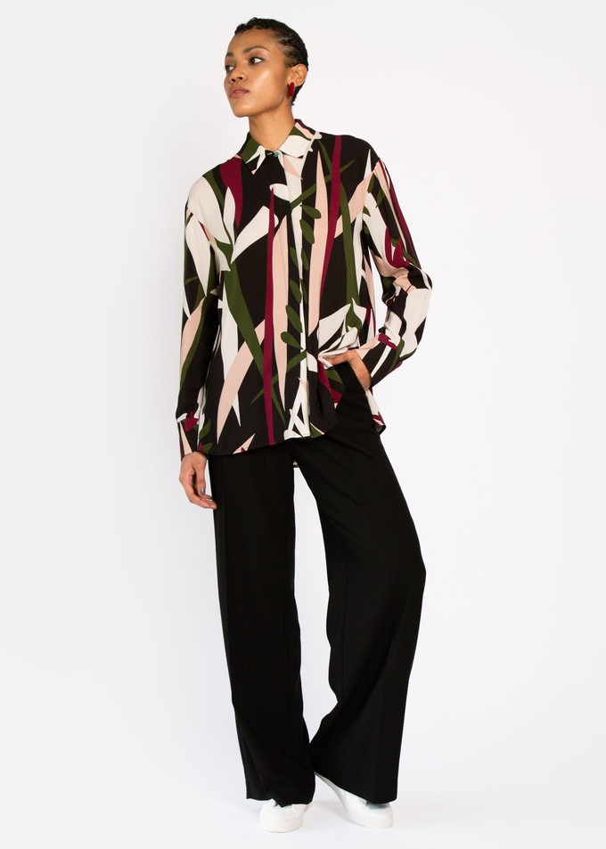 Nerine Longline Shirt in Abstract floral print from Hide The Label