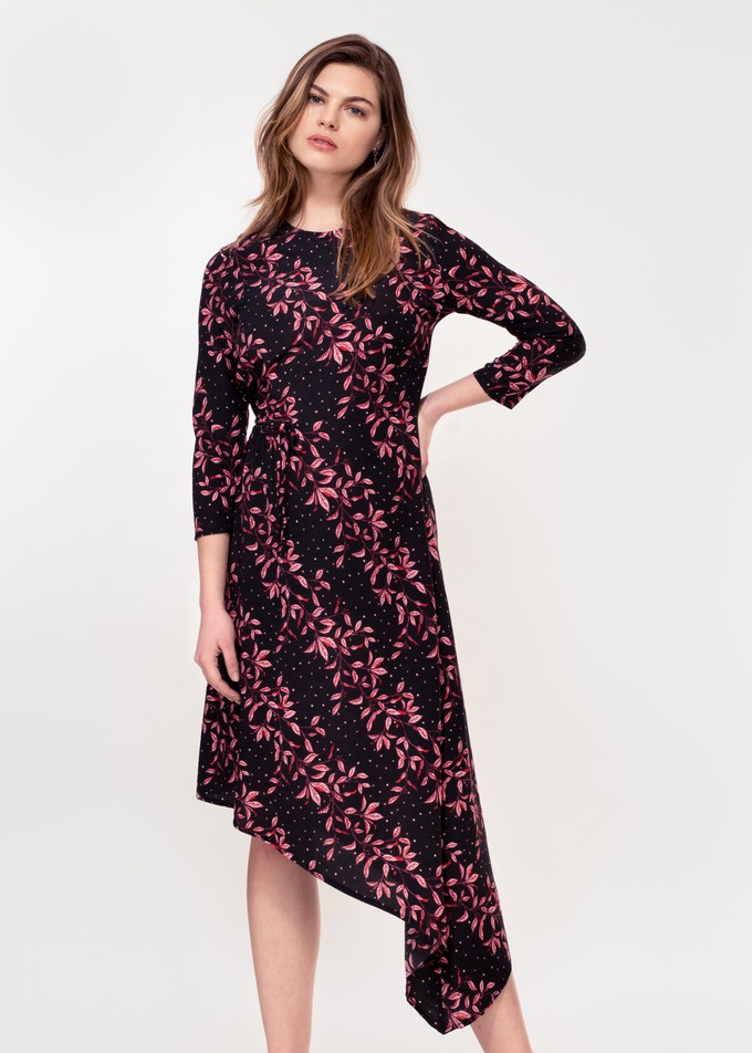 Azalea Dress in Pink Leaf Print from Hide The Label