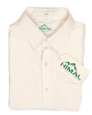 100% Hemp slim fit shirt - Handmade in Nepal - Slim fit - Corozo buttons from Himal Natural Fibres