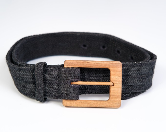 Hemp Belt with Wooden Buckle Mens from Himal Natural Fibres