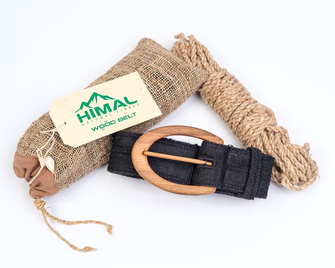 Ladies Hemp Belt with Wooden Buckle from Himal Natural Fibres