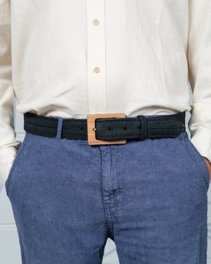 Hemp Belt with Wooden Buckle Mens from Himal Natural Fibres