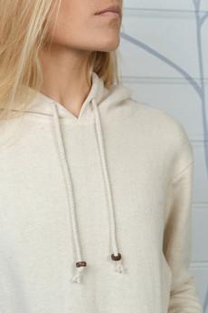 Ladies Hemp and Cotton fleece Hoody - Cream Jumper via Himal Natural Fibres