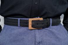 Hemp Belt with Wooden Buckle Mens via Himal Natural Fibres