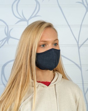 Hemp & Organic Cotton Face mask, Three Layer - Made of 100% natural fibres and natural dyes in Nepal - Blue, White, black and green from Himal Natural Fibres