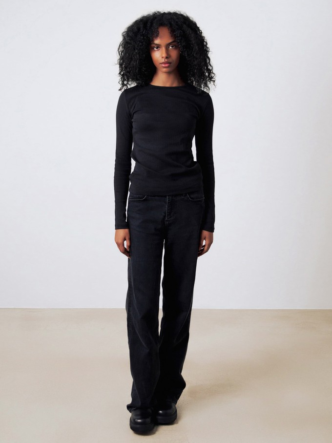 Geripptes Langarm Shirt from Honest Basics