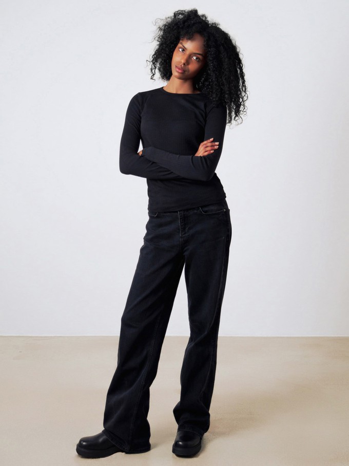 Geripptes Langarm Shirt from Honest Basics