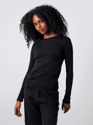 Geripptes Langarm Shirt from Honest Basics