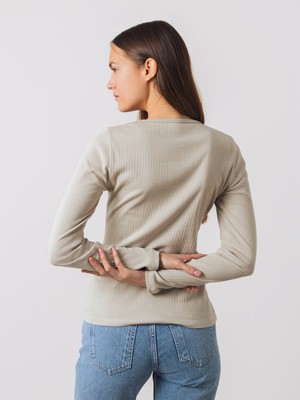 Geripptes Langarm Shirt from Honest Basics