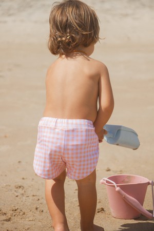 Mesa Trunks – Apricot Gingham from Ina Swim