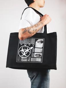 BLACK - NO MEANS NO - SHOPPING BAG via JOHANNA PETERSEN