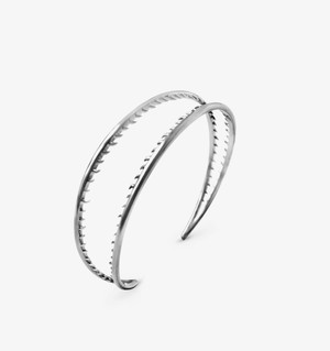 Flores open cuff bracelet  | Sterling Silver - White Rhodium from Joulala