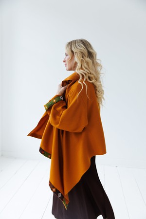 NEW! Wool Cape Coat Cocoon Mustard from JULAHAS