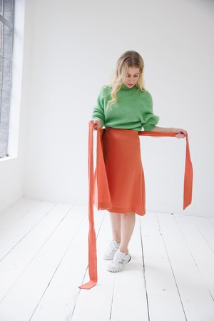 NEW! Cotton Hemp Wrap Skirt Salmon from JULAHAS