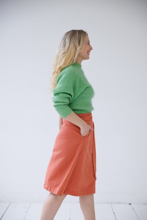 NEW! Cotton Hemp Wrap Skirt Salmon from JULAHAS