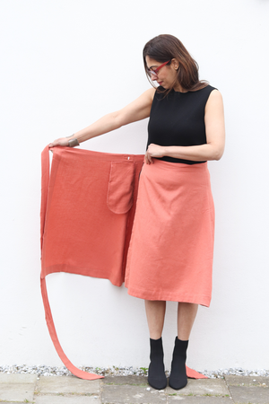 NEW! Cotton Hemp Wrap Skirt Salmon from JULAHAS