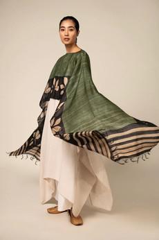 NEW! 3-in-1 Peace Silk Poncho Chestnut via JULAHAS