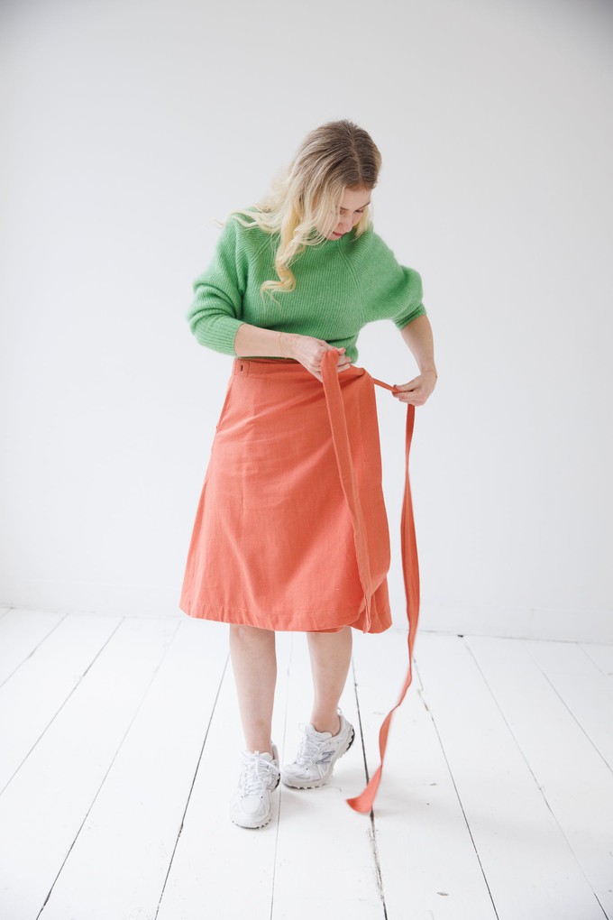 NEW! Cotton Hemp Wrap Skirt Salmon from JULAHAS