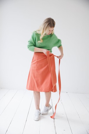 NEW! Cotton Hemp Wrap Skirt Salmon from JULAHAS