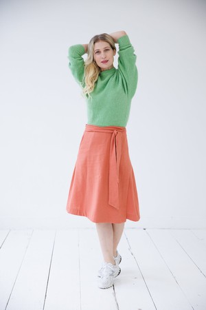 NEW! Cotton Hemp Wrap Skirt Salmon from JULAHAS